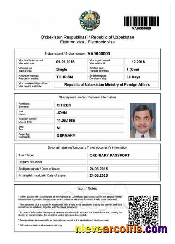 UZBEKISTAN e-visa